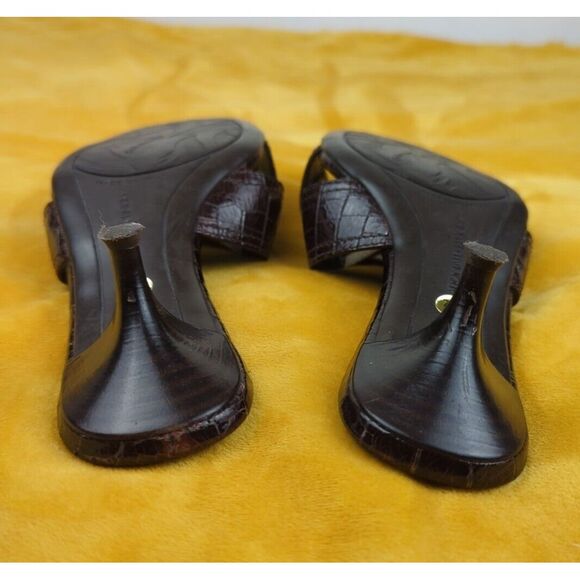 Donald Pliner KIKI Crossover Sandal-Leather Canvas Heel Size 7.5 Made in Italy - Picture 10 of 10